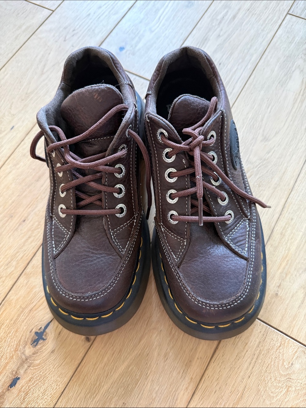 Women’s brown leather Doc Martens chunky boot - Picture 6 of 7